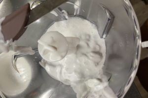 latte di cocco nel frullatore